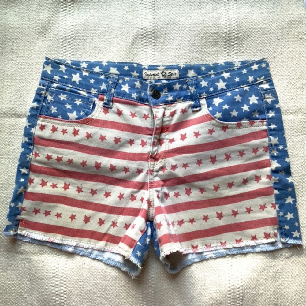 American Flag Denim Shorts